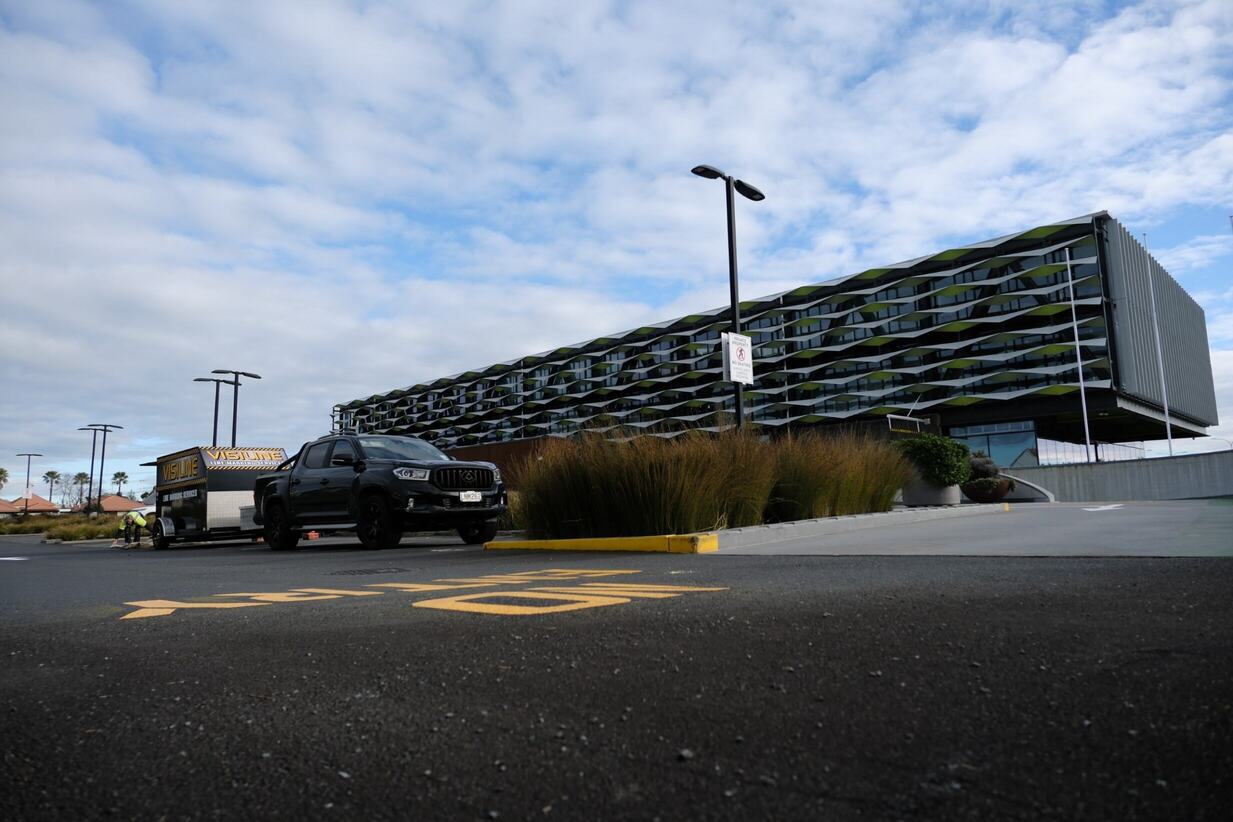 Directional arrows in a carpark
