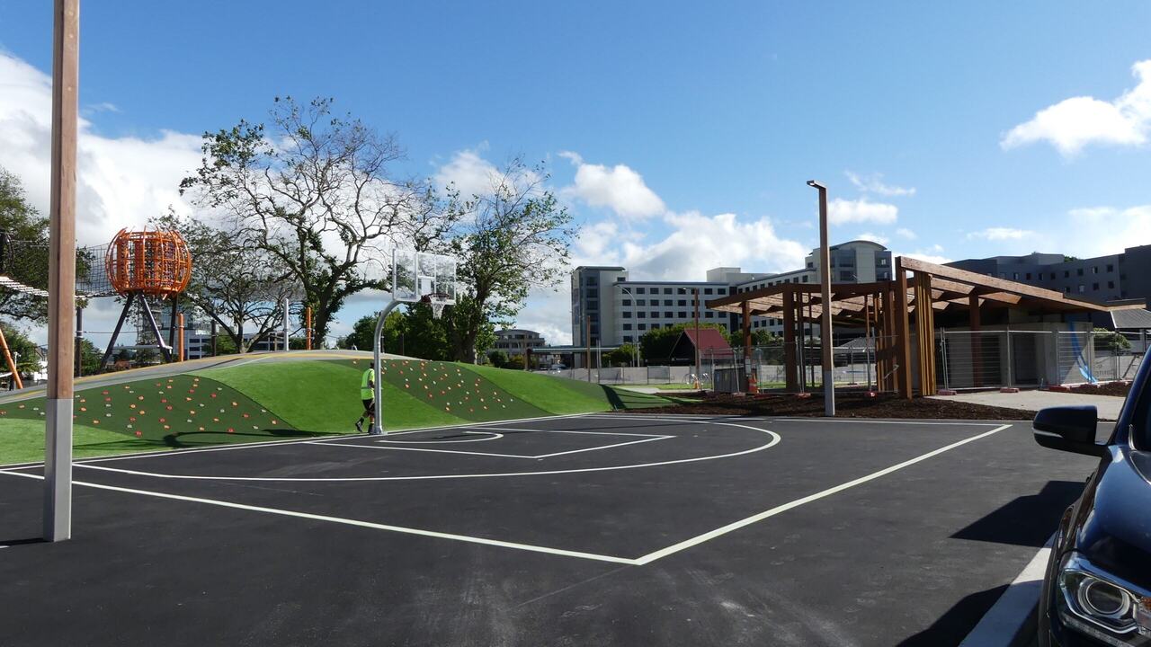 Organized car park with bright markings
